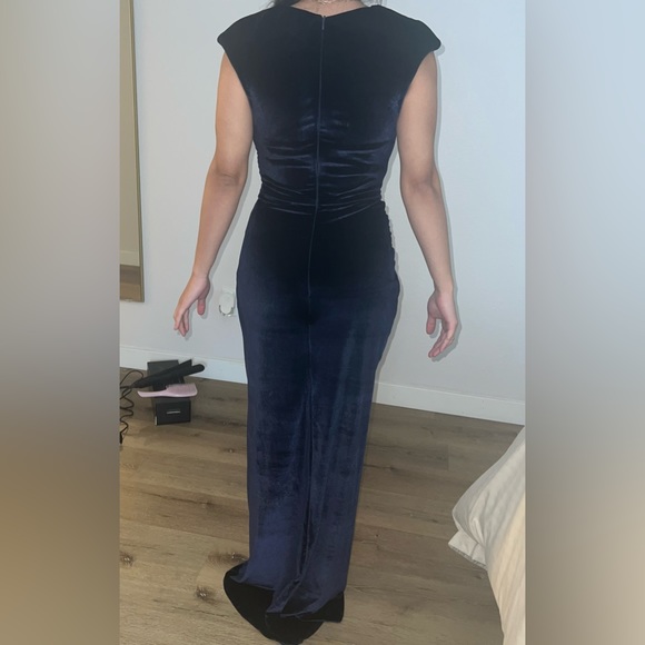 navy velvet dress - Picture 5 of 7